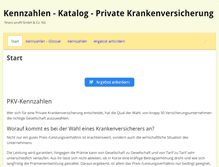 Tablet Screenshot of kennzahlen-private-krankenversicherung.de